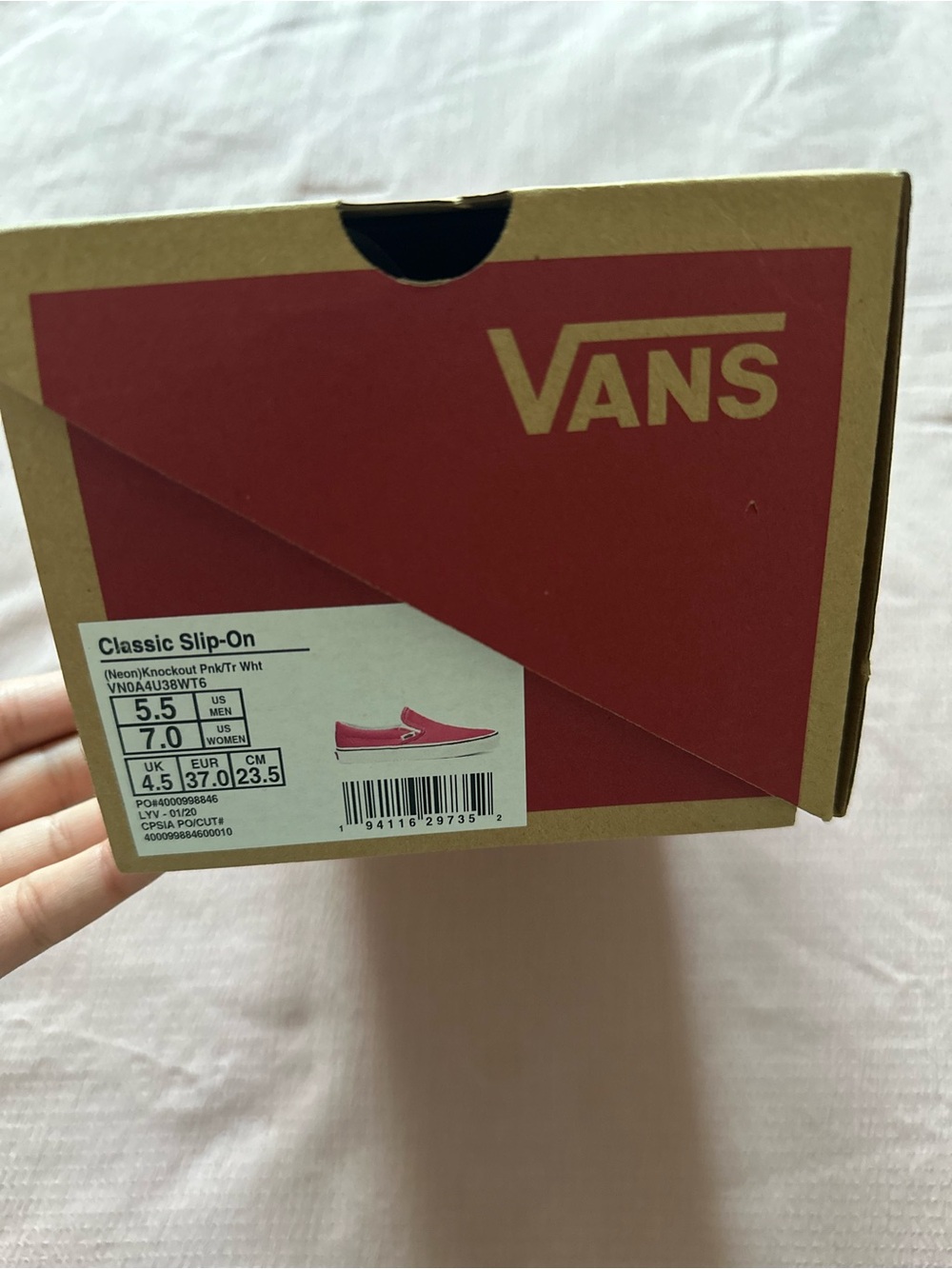 Vans Classic Slip-On woman Shoes - Pink/White - Picture 5 of 5